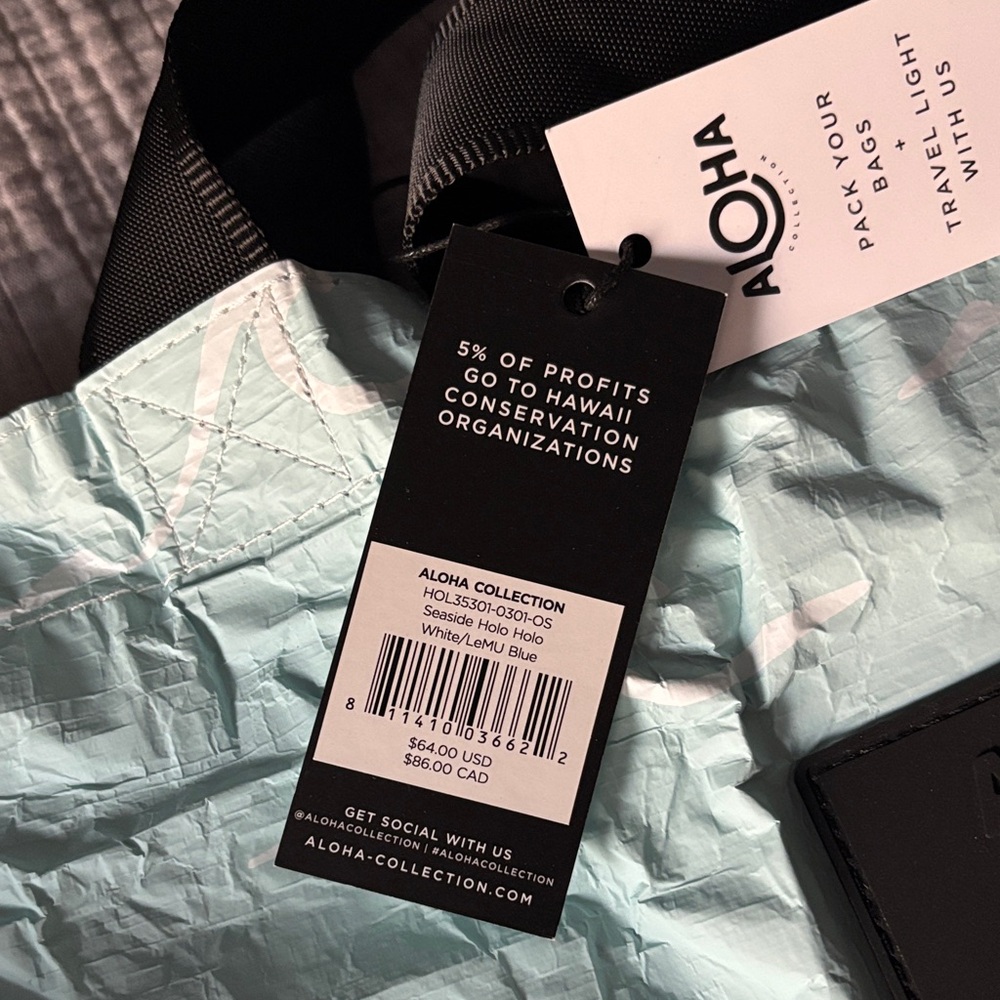 ALOHAS Aqua Tote with Black Straps - Picture 3 of 7